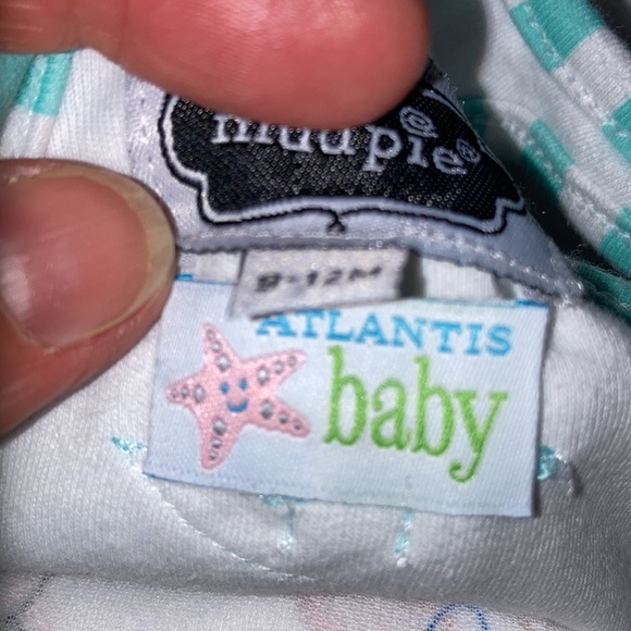 Mud pie for Atlantis mermaid tank top ruffle bottom set 9/12m - Picture 10 of 11